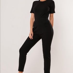 NWT | Missguided Black Rib Pocket Jumpsuit